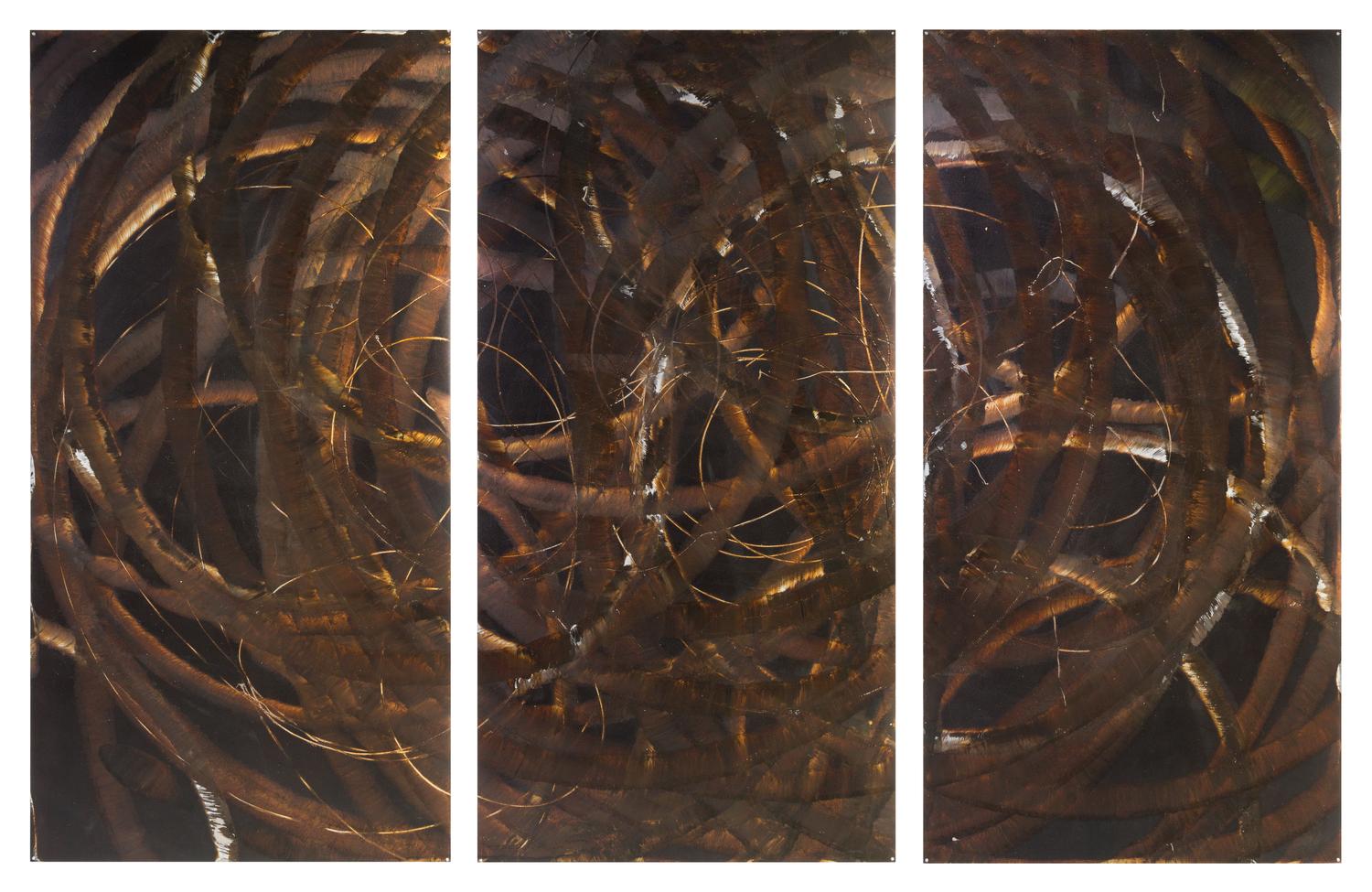 Aaron Young, (American, b. 1972), Burnout (Locals! Beware), 2007 (triptych)
