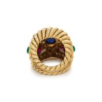DAVID WEBB, YELLOW GOLD AND MULTIGEM RING