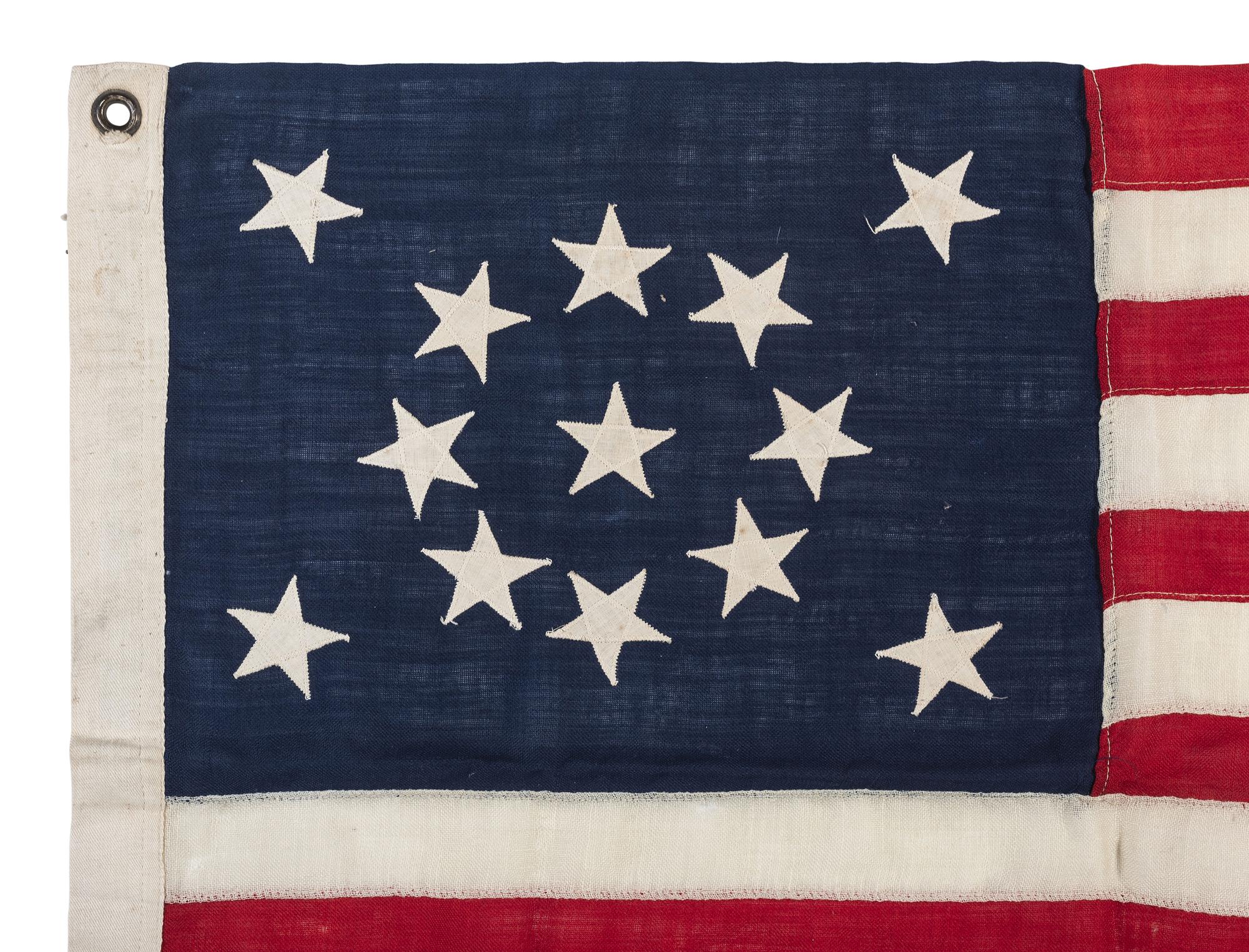 [FLAGS]. 13-star American Centennial flag. Ca 1876 or after.