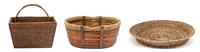 Three Wicker Articles Diameter of largest 23 1/4 inches. — 20TH CENTURY