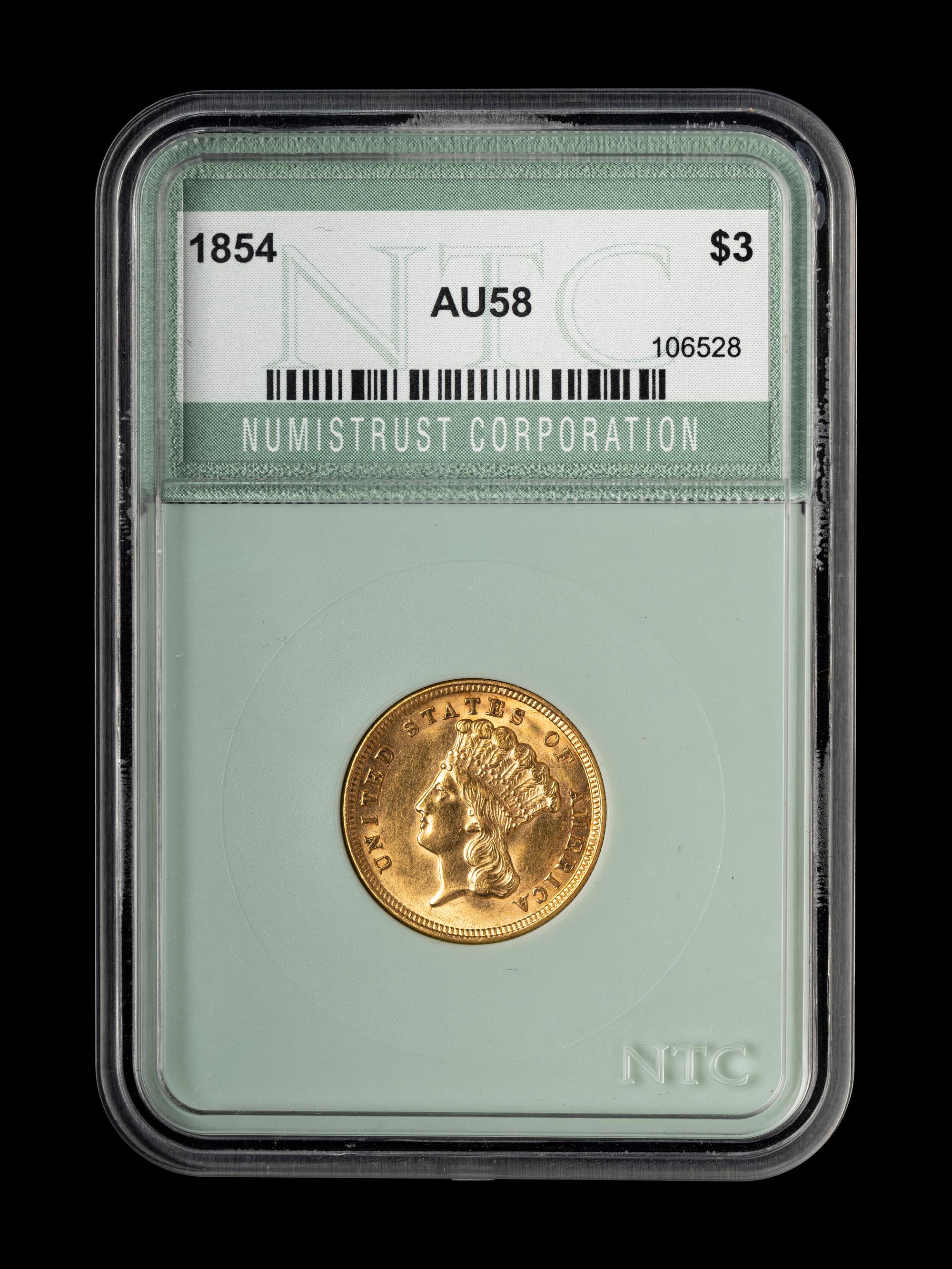 An 1854 Indian Princess $3 Gold Coin