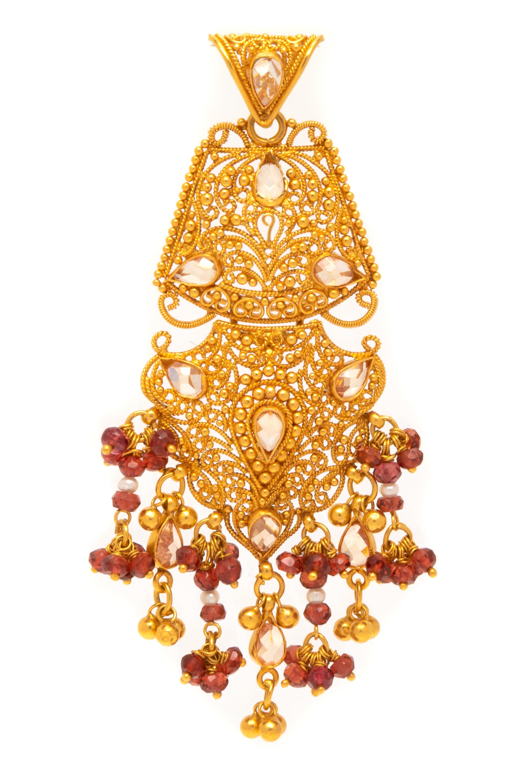 HIGH KARAT GOLD AND GEMSTONE PENDANT