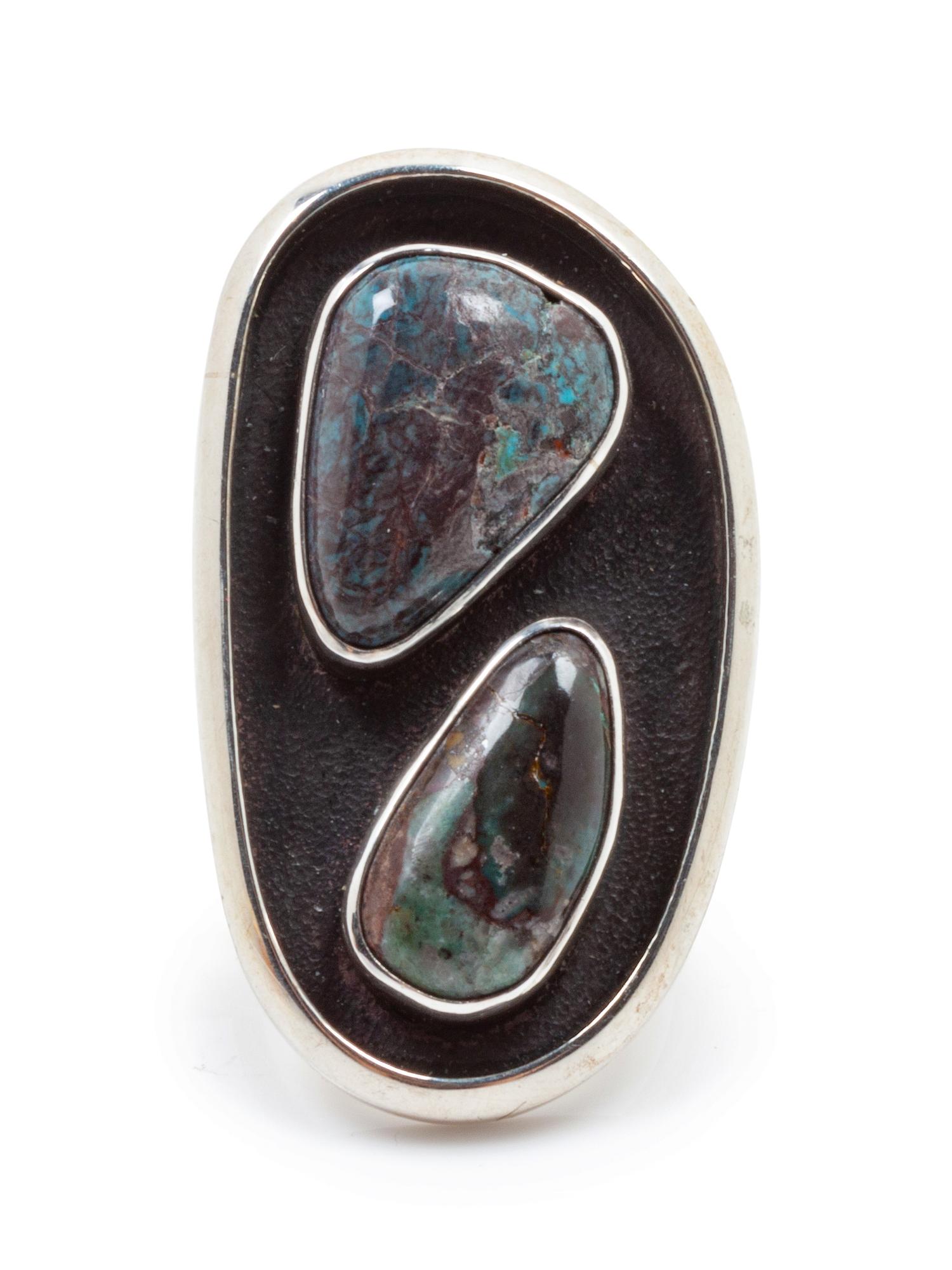 Southwestern Silver and Bisbee Turquoise Ring
