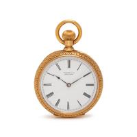 TIFFANY & CO., 18K YELLOW GOLD OPEN FACE POCKET WATCH