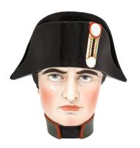 A Large Polychromed Porcleain Napoleon Head Tobacco Jar Height 7 1/2 inches. — 19TH CENTURY