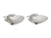 A Pair of Silver Shell-Form Dishes