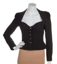 A Chanel Black Wool Jacket, Size 38.