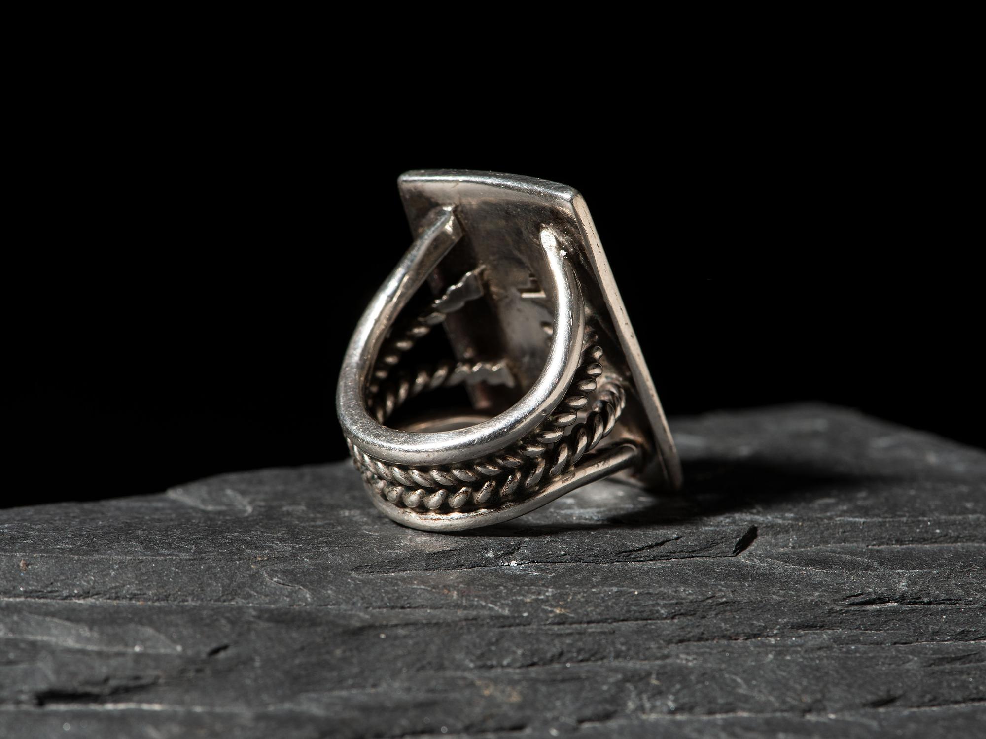 Silver and Turquoise Ketoh-style Ring