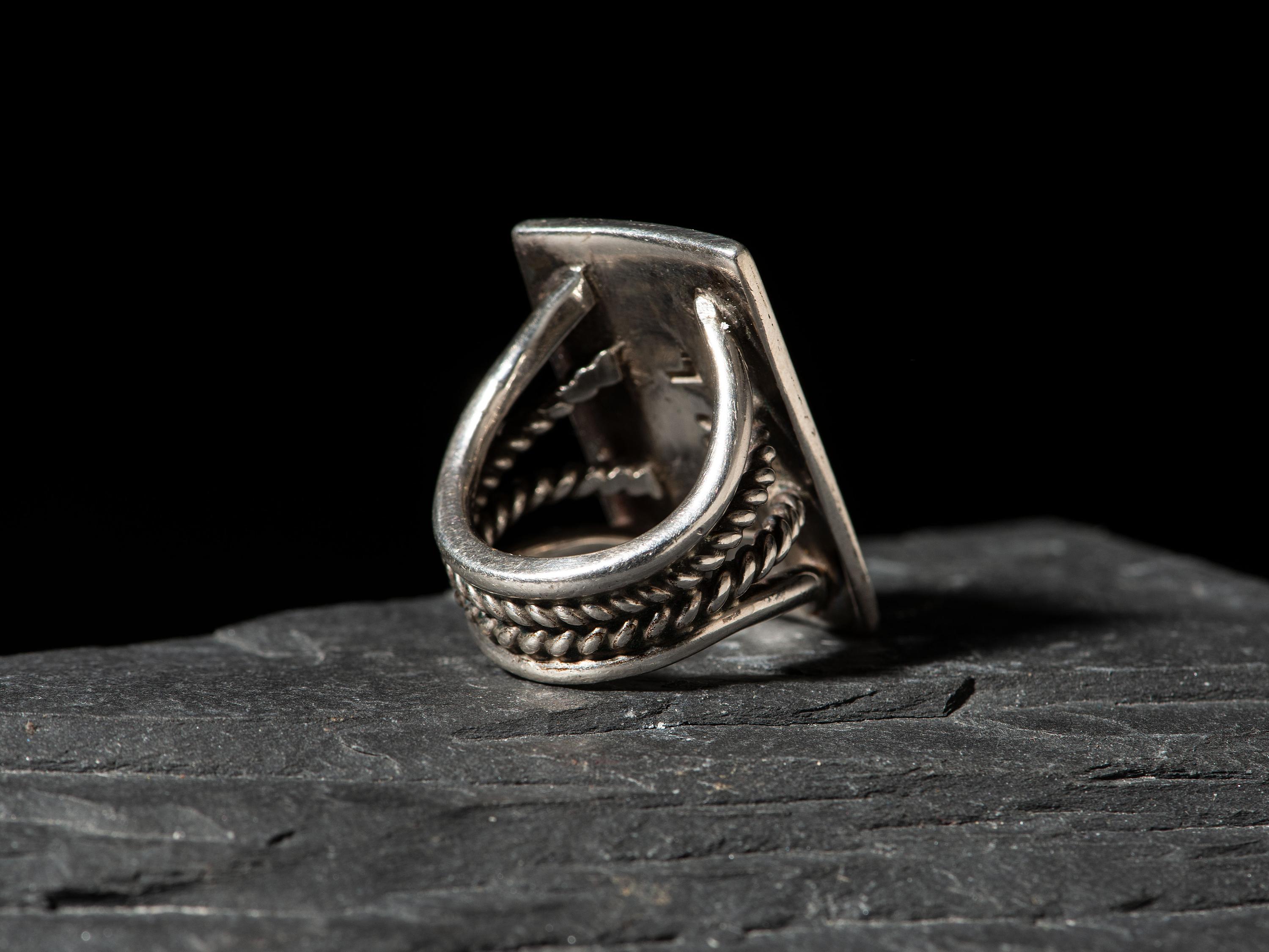 Silver and Turquoise Ketoh-style Ring