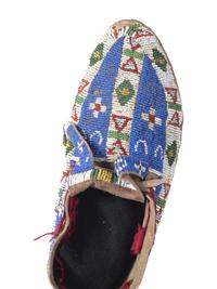 Sioux Beaded Hide Moccasins, with Horse Tracks