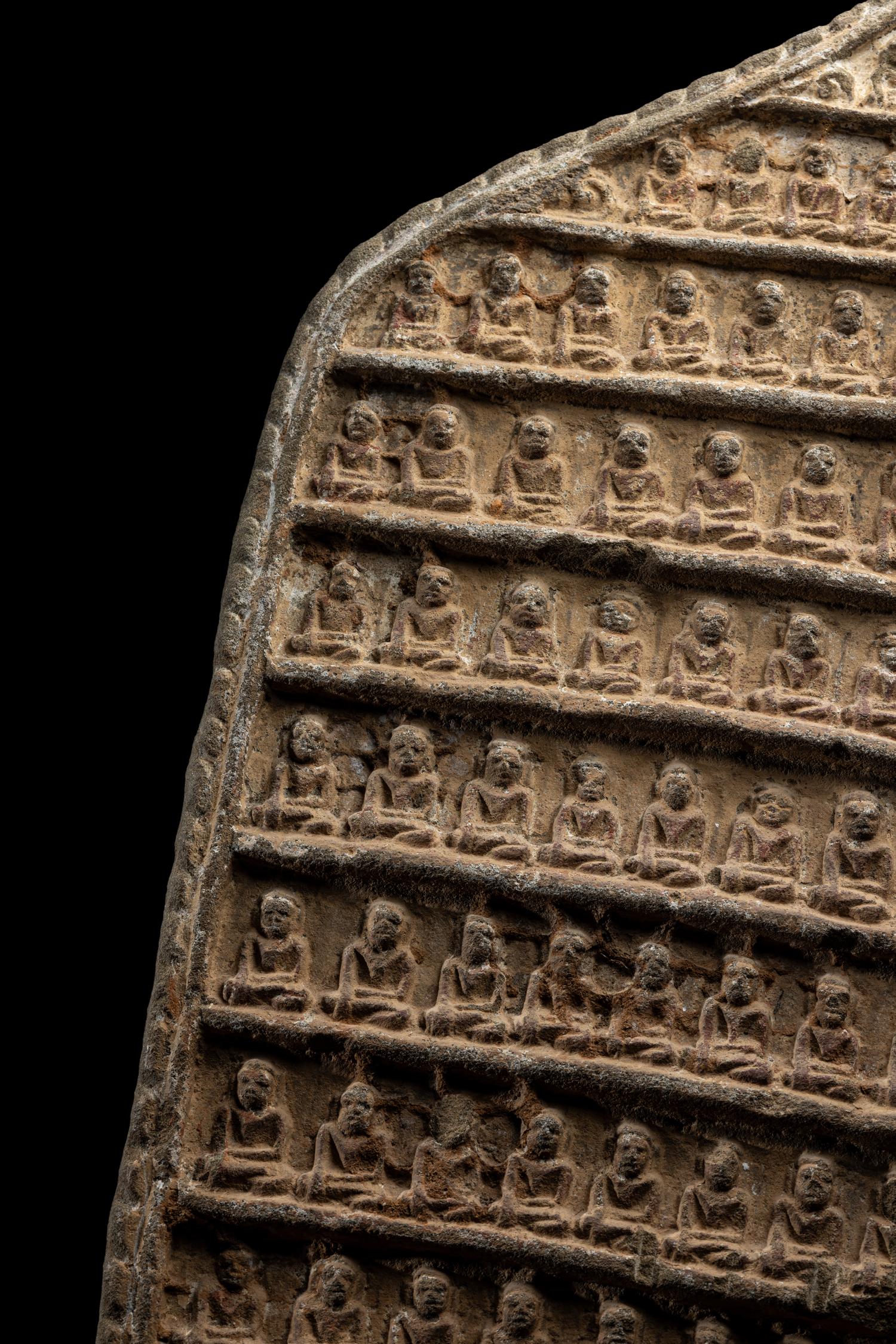 A 'Hundred Buddha' Stone Plaque