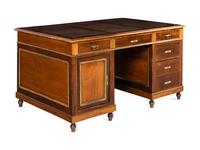 A Biedermeier Style Gilt-Metal Mounted Walnut Partner's Desk