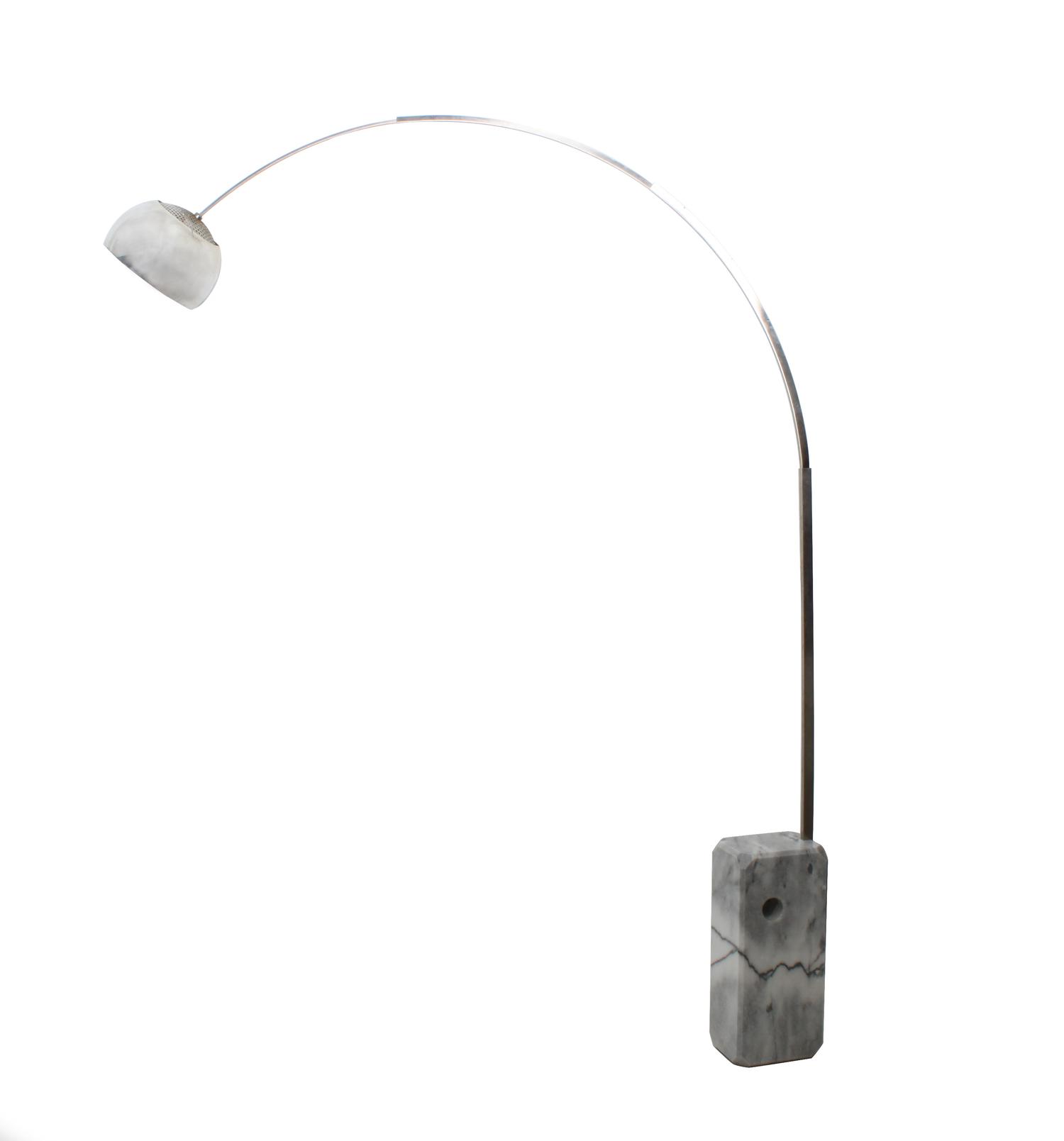 An Achille and Pierre Giacomo Castiglioni, Flos, Arco Adjustable Floor Lamp Height 95 x width 82 x depth 13 inches — ITALY, CIRCA 1970