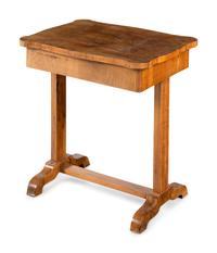 A Biedermeier Walnut Work Table