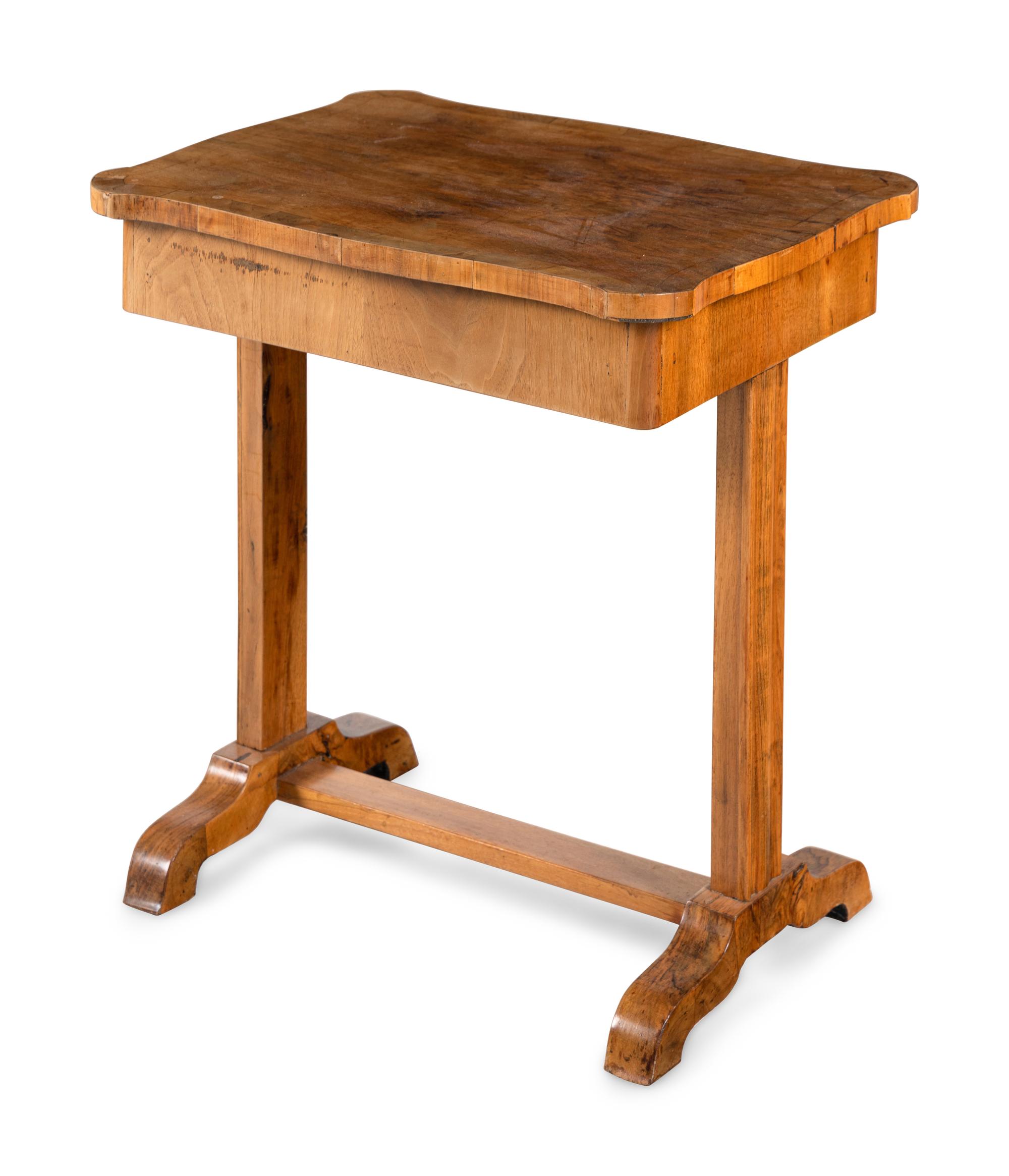 A Biedermeier Walnut Work Table