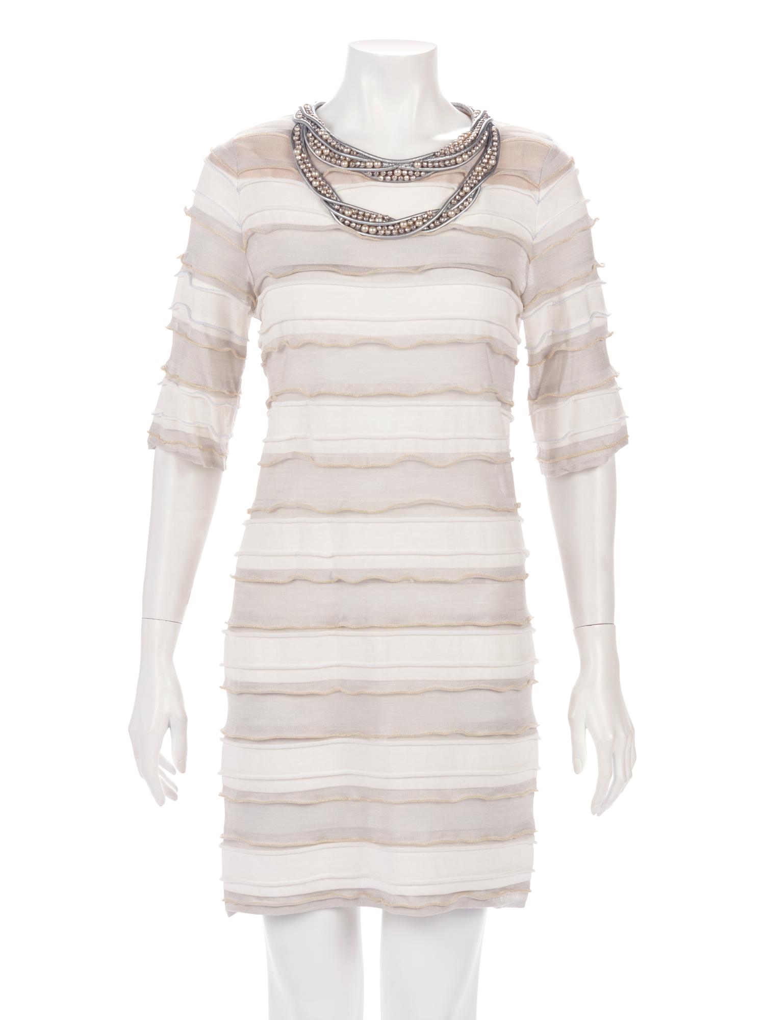 Chanel Striped Knit Dress with Embellished Neckline, Cruise 2009