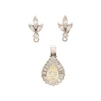 YELLOW DIAMOND AND DIAMOND EARRINGS