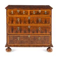 A William and Mary Oyster Veneered Chest of Drawers