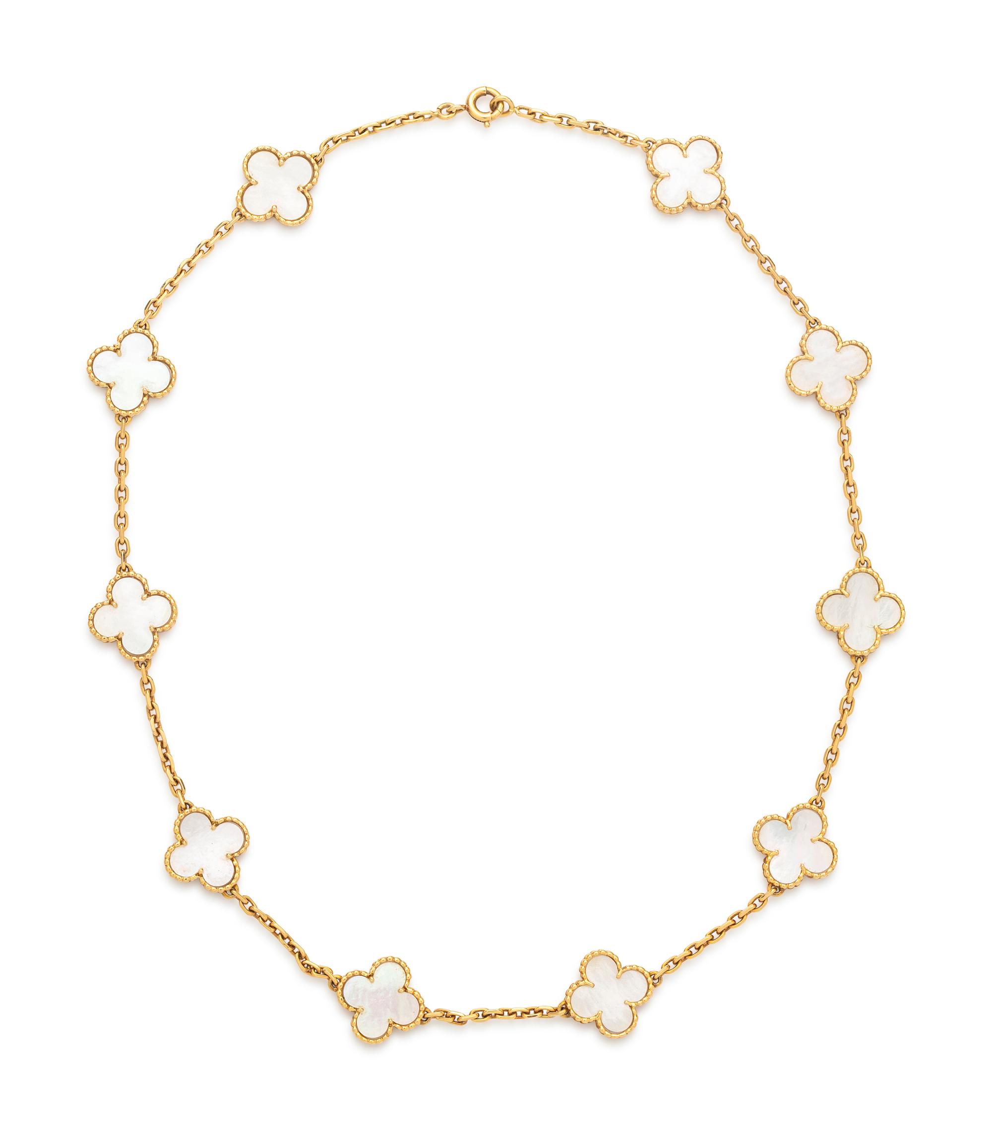 VAN CLEEF & ARPELS, MOTHER-OF-PEARL 'VINTAGE ALHAMBRA' NECKLACE