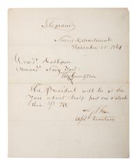 [CIVIL WAR - NAVY] -- [LINCOLNIANA]. A group of 6 documents relating to Lincoln naval visits, comprising: