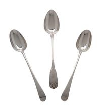 Three Georgian Silver Serving Spoons