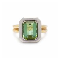 BICOLOR GOLD AND GREEN TOURMALINE RING