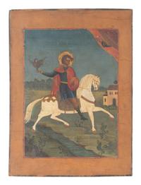Two Painted Religious Icons on Wood