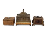 Three Continental Bronze and Gilt Metal Table Caskets