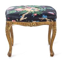 A Pair of Louis XV Style Giltwood Tabourets