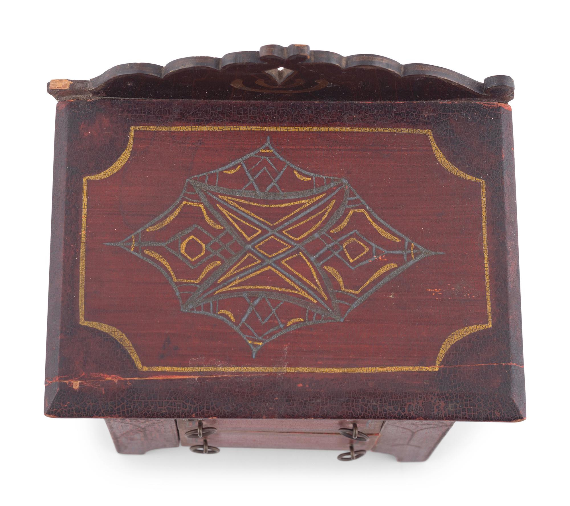 A Diminutive Folk Art Painted Chest