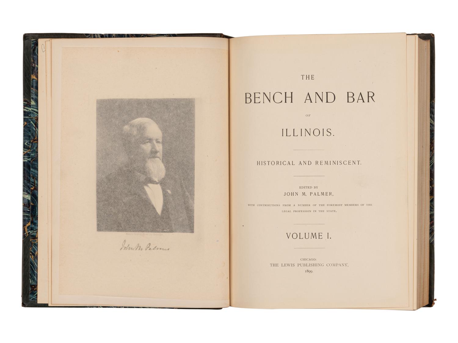 [LOWDEN, Frank Orren (1861-1943), his copies] -- [ILLINOIS HISTORY]. A set of uniformly bound works about Illinois, comprising: