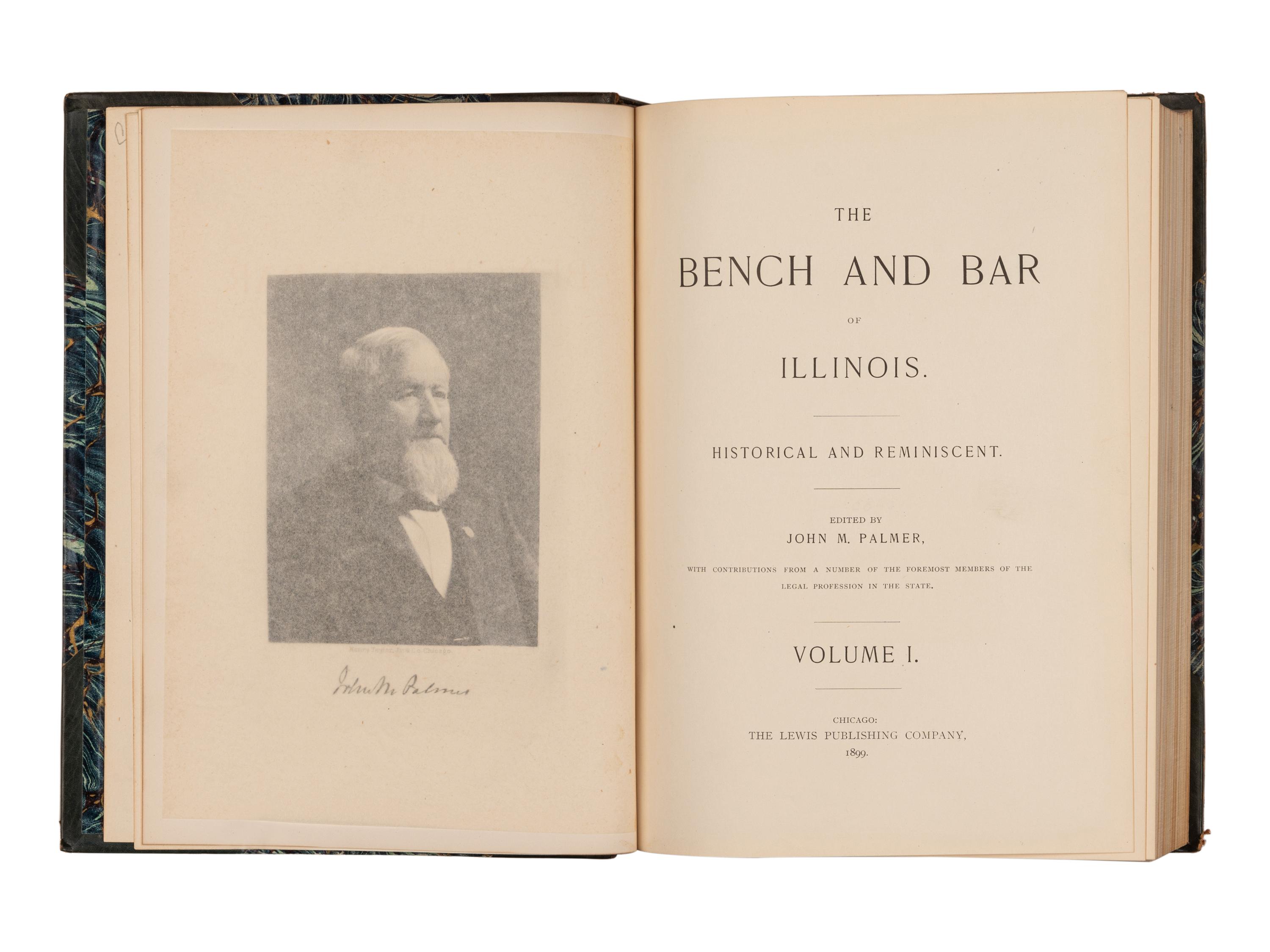 [LOWDEN, Frank Orren (1861-1943), his copies] -- [ILLINOIS HISTORY]. A set of uniformly bound works about Illinois, comprising: