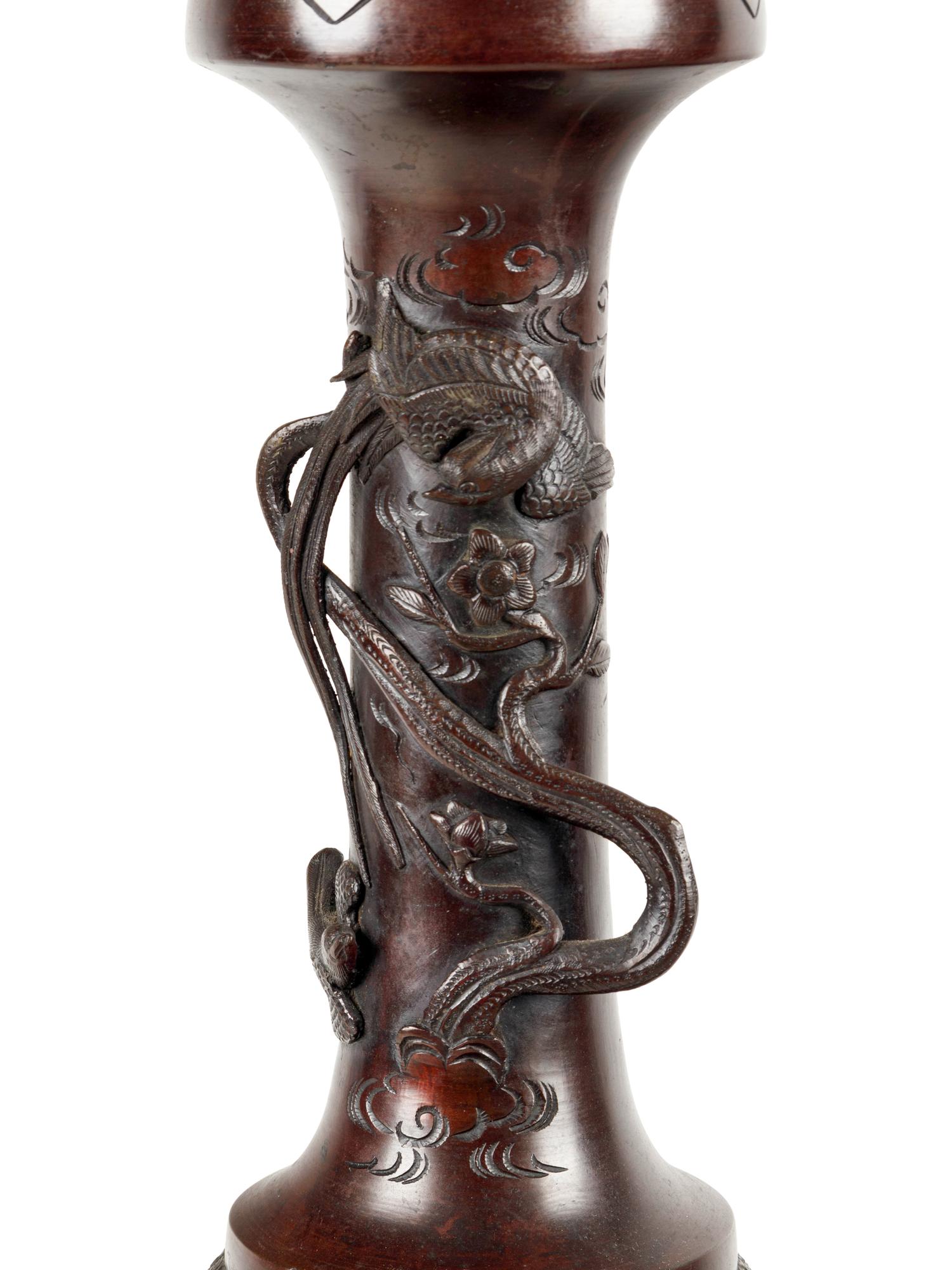 A Japanese Bronze Torchere