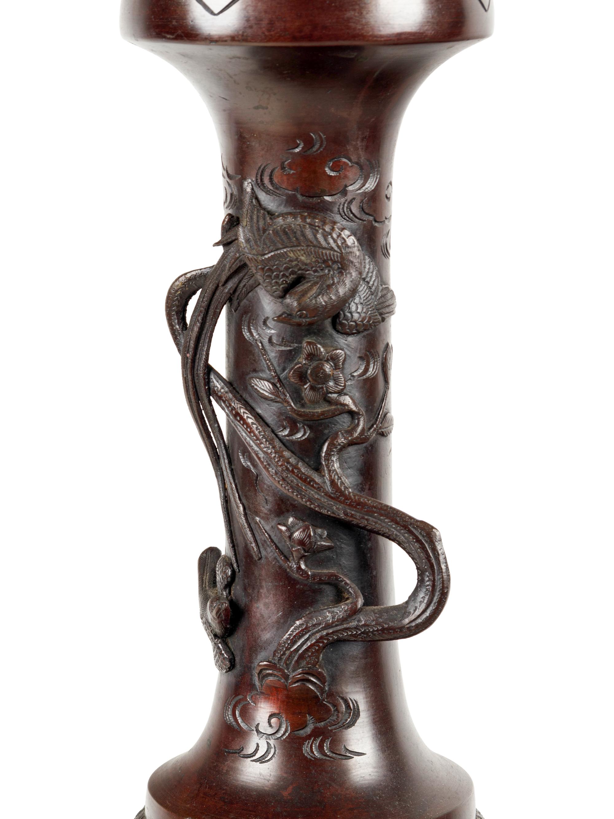 A Japanese Bronze Torchere