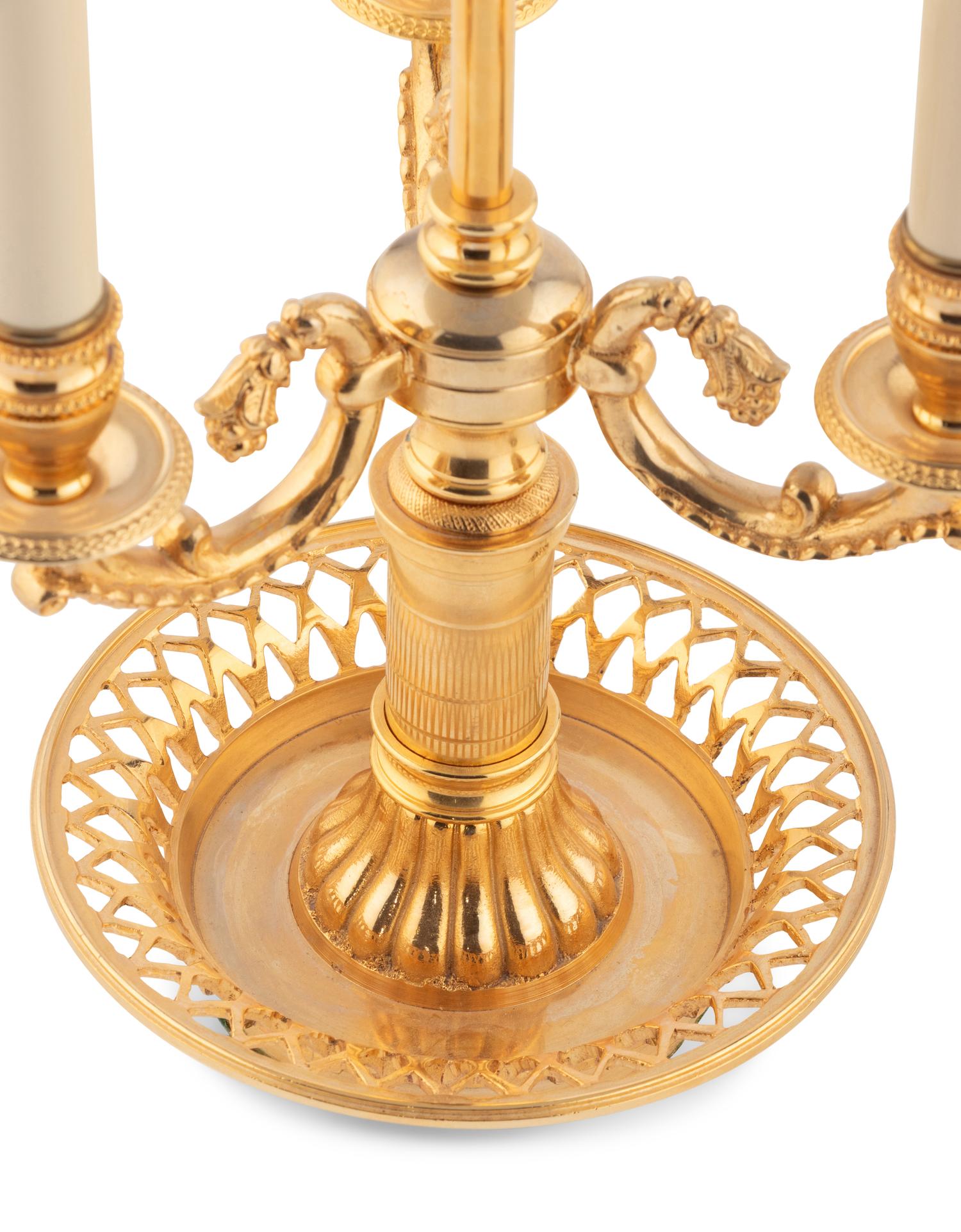 A French Tôle and Gilt Metal Bouillotte Lamp