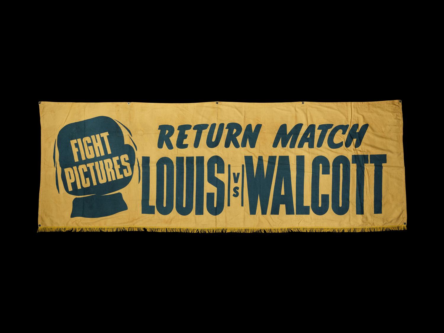 A 1948 Joe Louis vs. Jersey Joe Walcott Return Match Heavyweight Boxing Championship Fight Large Theater Banner,