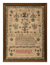 An English Needlework Embroidered Schoolgirl’s Sampler