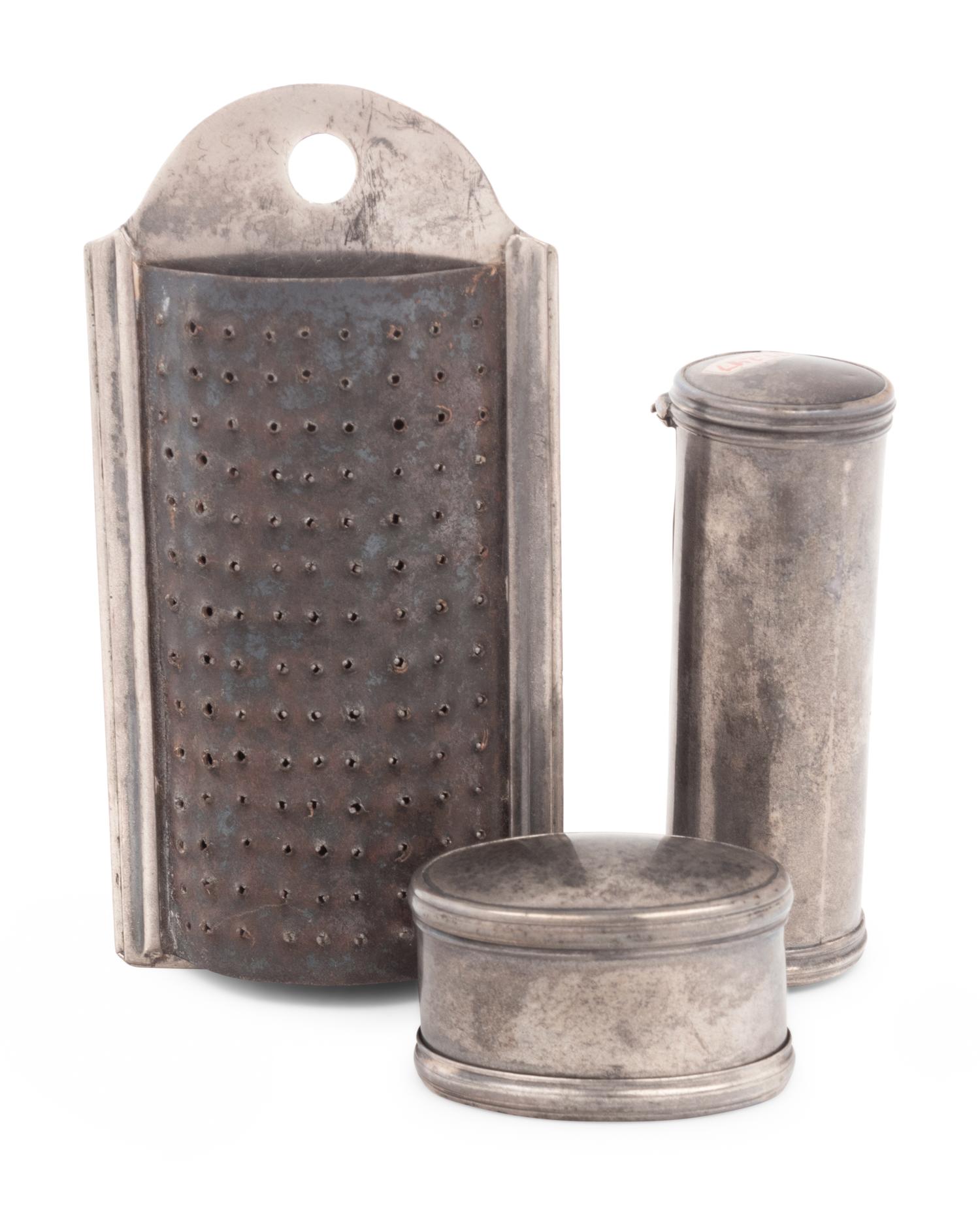 A Group of Three Bateman Family Silver Nutmeg Graters