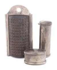 A Group of Three Bateman Family Silver Nutmeg Graters