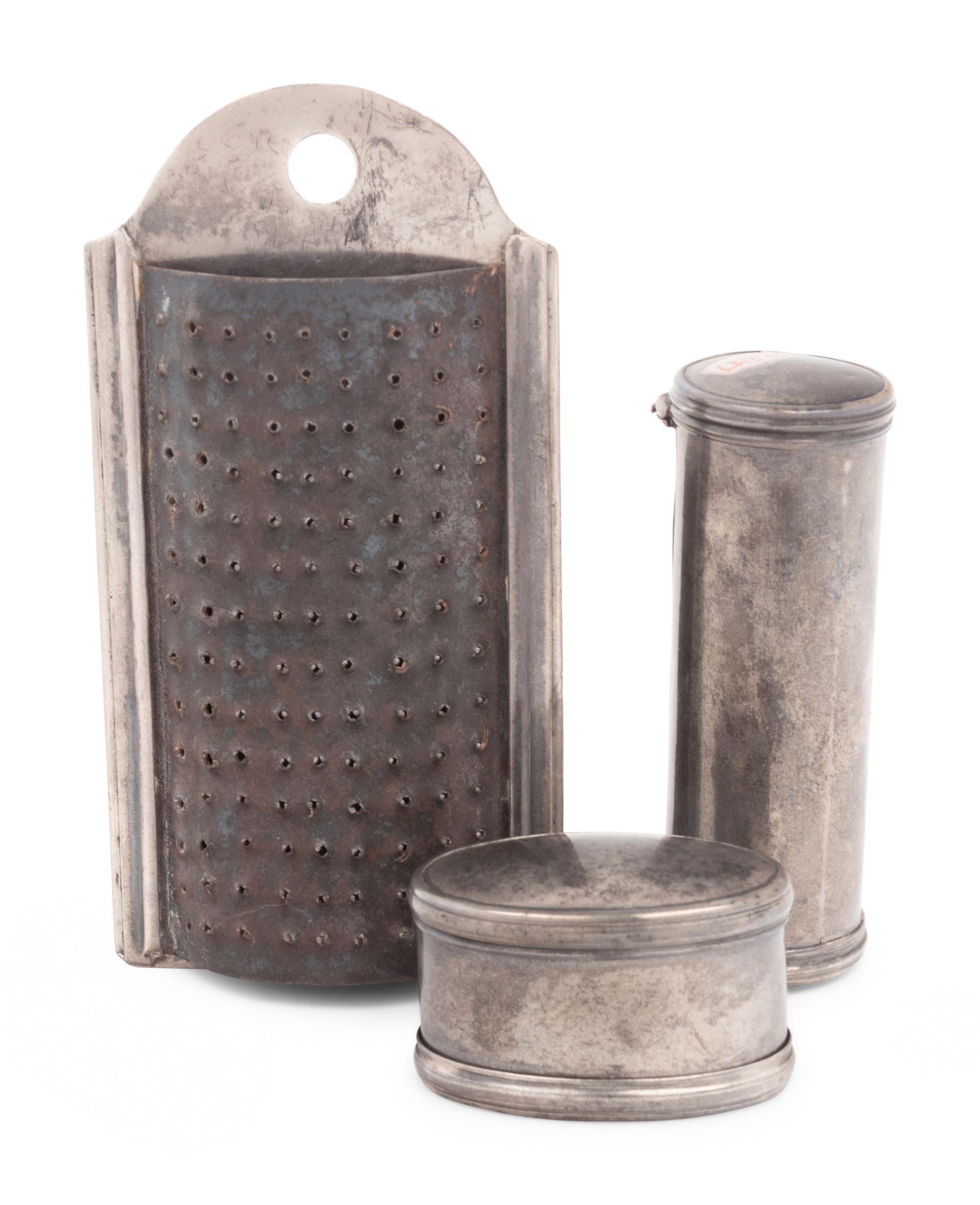 A Group of Three Bateman Family Silver Nutmeg Graters