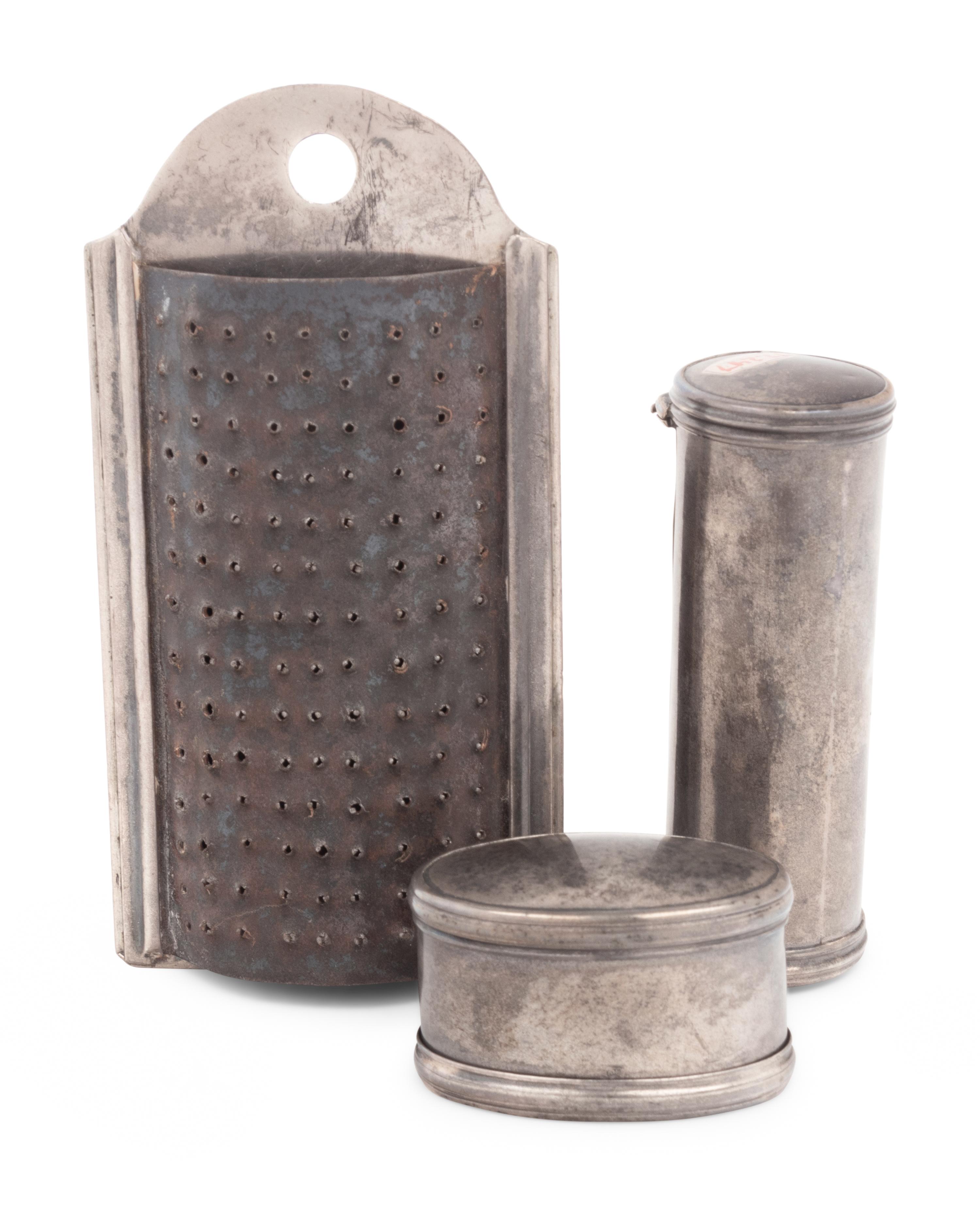 A Group of Three Bateman Family Silver Nutmeg Graters