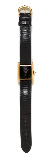 A Gilt Silver "Tank" Wristwatch, must de Cartier, 14.70 dwts.