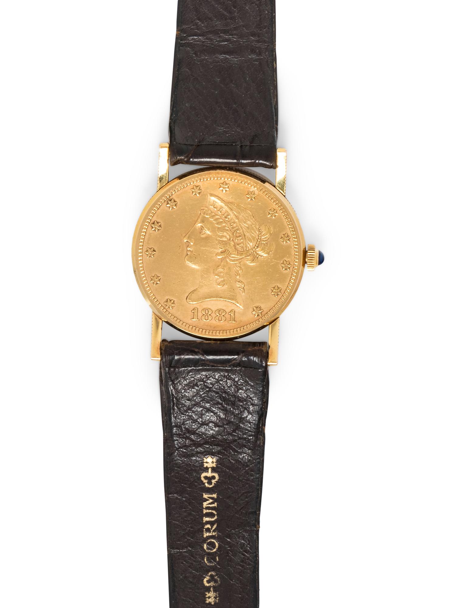 CORUM, 18K YELLOW GOLD US $10 COIN WRISTWATCH