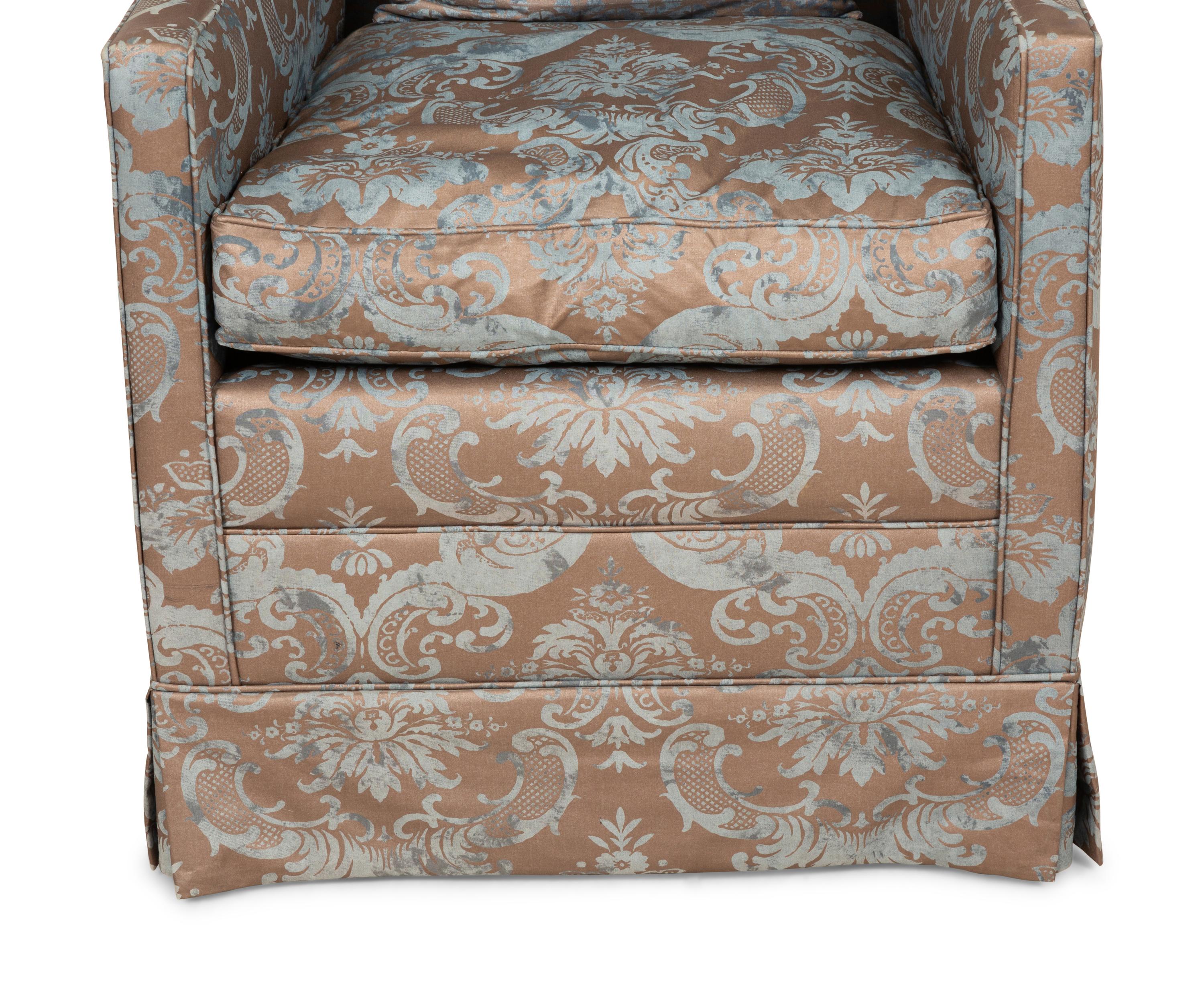 A Contemporary Porter's Chair with Fortuny Cotton Upholstery