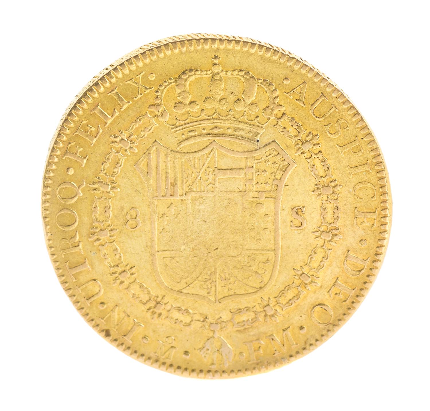 Spanish Empire, Mexico (1793 A.D.), Gold Eight Escudos — Gold Eight Escudos