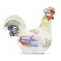 A Meissen porcelain rooster-form box late 20th century
