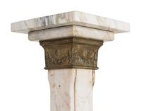 A Continental Gilt Bronze Mounted Marble Pedestal