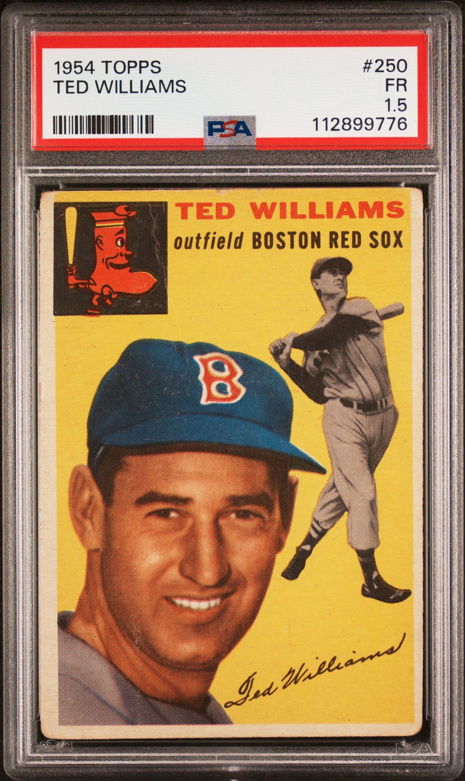 A 1954 Topps Ted Williams Baseball Card No. 250 (PSA 1.5)