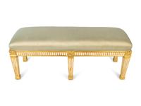 A Directoire Style Painted and Parcel Gilt Bench — 19TH/20TH CENTURY