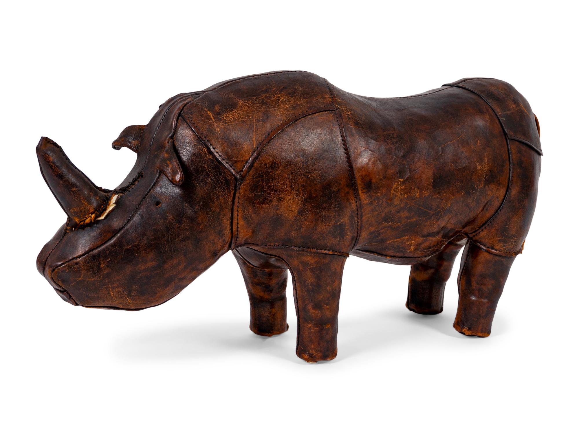 A Leather Rhinoceros Foot Stool Attributed to Dimitri Omersa — MID-20TH CENTURY